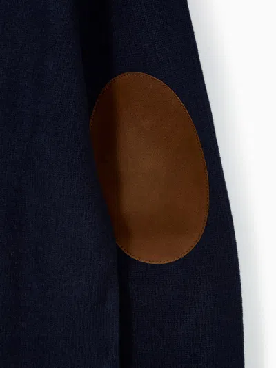 Prada Elbow-patch Sweater In Blue