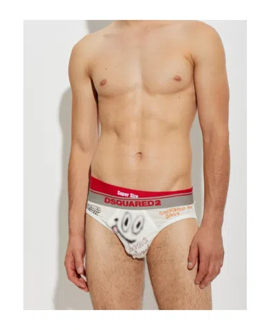 Dsquared2 Patterned Triangle Briefs In White