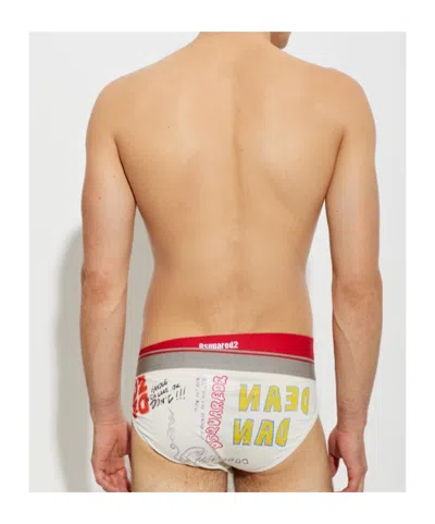 Dsquared2 Patterned Triangle Briefs In White