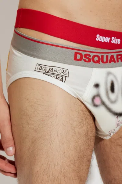 Dsquared2 Patterned Triangle Briefs In White