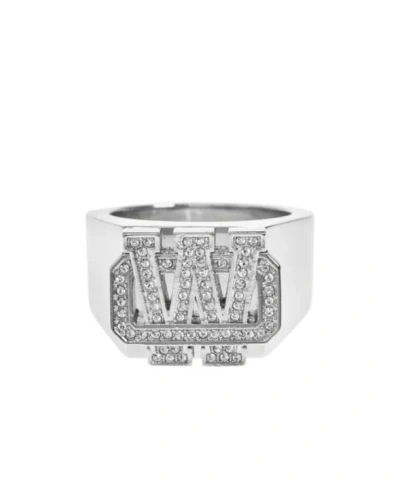 Off-white Strass-embellished Arrow Ring In Transparent