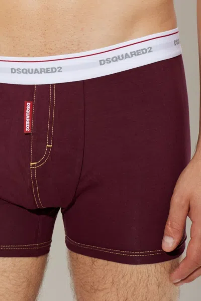 Dsquared2 Logo-waistband Boxers In Red