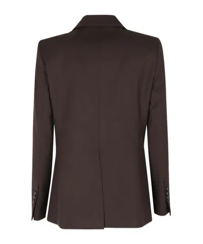 Seventy Brown Double-breasted Flap Pockets Polyester-blend Jacket In Brown