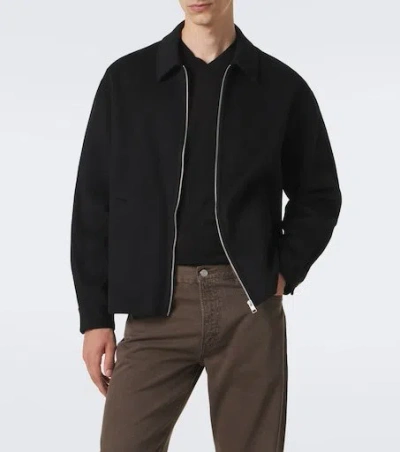Frame Double-face Wool Bomber Jacket In Black