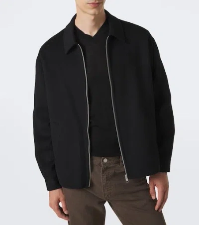 Frame Double-face Wool Bomber Jacket In Black