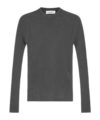 Jil Sander Lightweight Wool Blend Sweater In Gray