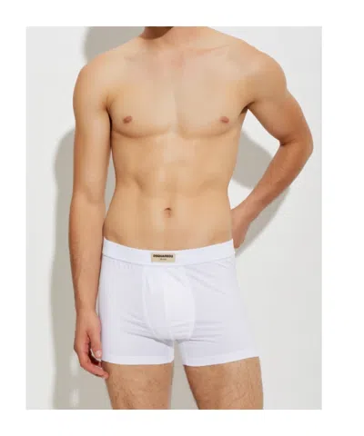 Dsquared2 Logo-patch Boxer Briefs In White