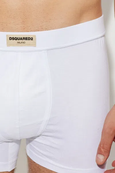 Dsquared2 Logo-patch Boxer Briefs In White
