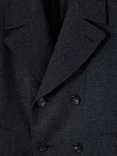 Canali Double-breasted Coat In Gray