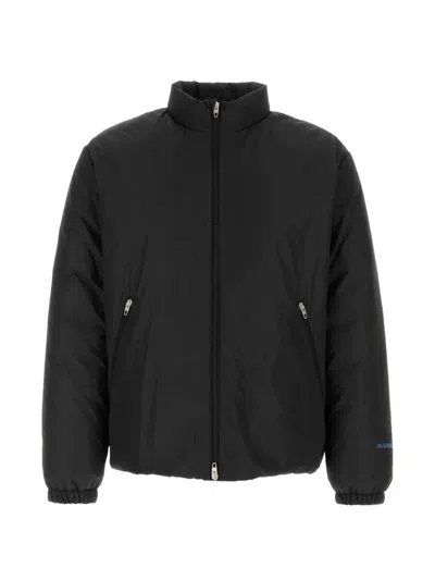 Jil Sander Polyester Down Jacket Elastic Cuffs High Collar In Black