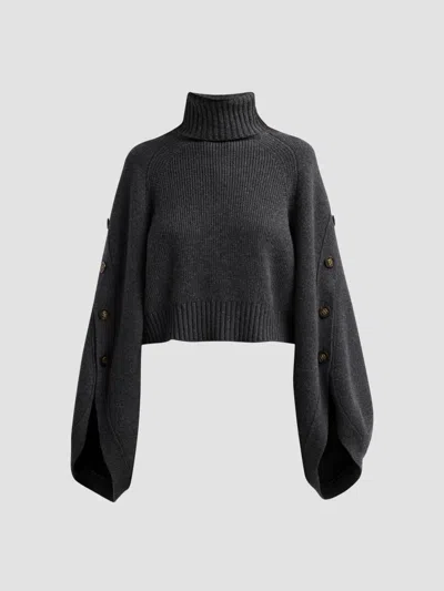 Zimmermann Valiant Merino Wool Turtleneck Sweater In Black