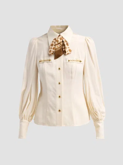 Zimmermann Utility Tie-neck Blouse In Neutral