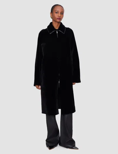 Joseph Caspian Soft Shearling Reversible Coat In Black