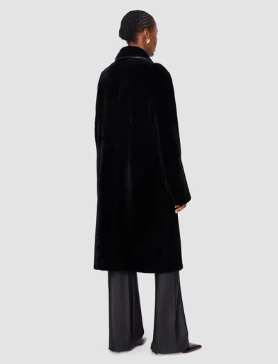 Joseph Caspian Soft Shearling Reversible Coat In Black