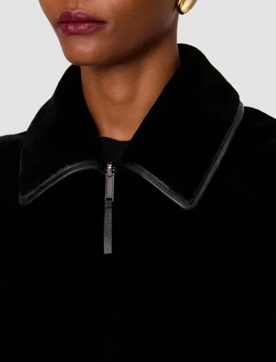 Joseph Caspian Soft Shearling Reversible Coat In Black