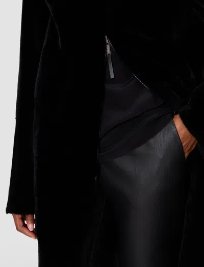 Joseph Caspian Soft Shearling Reversible Coat In Black