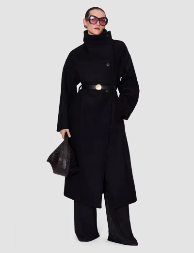 Joseph Fiore Wool Blend Coat In Black