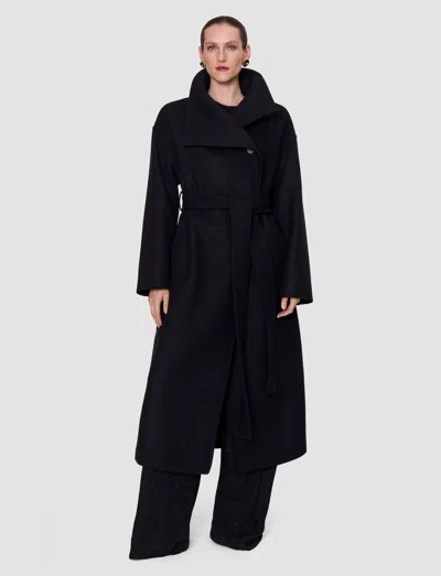 Joseph Fiore Wool Blend Coat In Black