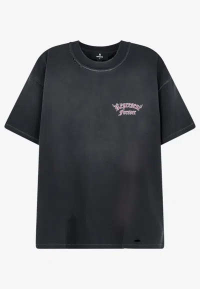 Represent T-shirt Duality Tee With Round Neck And Short Sleeves In Black Cotton Unisex In Black