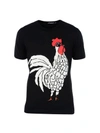 DOLCE & GABBANA Black Rooster Print T-shirt,G8GX8TFP755/HJ690