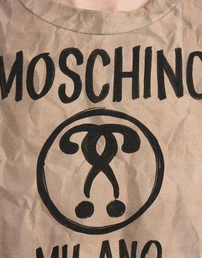 Shop Moschino Short Sleeve T-shirts In Khaki