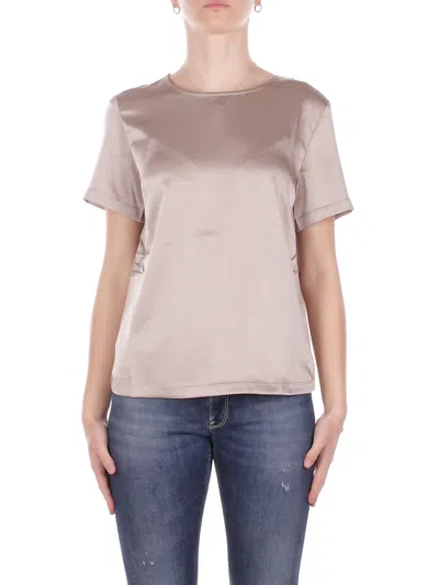 Weekend Max Mara Crew-neck Button-closure Top In Pink