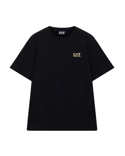 Ea7 Logo-print Cotton T-shirt In Black