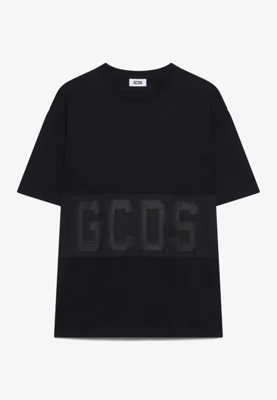Gcds Man T-shirt Z0mlqc109j101 999b Band Logo Tonal Loose Ss T-shi Black In Nero