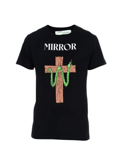 Off-white Black Snake Mirror T-shirt In Black Multi