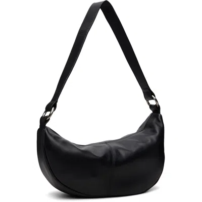 St Agni Black Utility Crescent Bag In Black