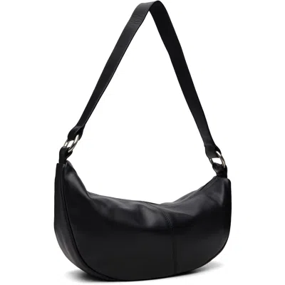 St Agni Black Utility Crescent Bag In Black