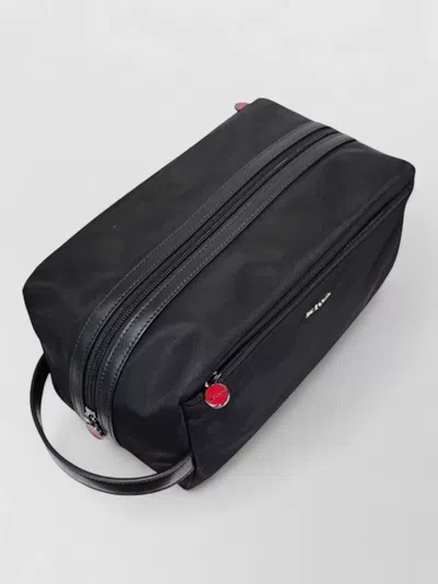 Kiton Rectangular Travel Case Front Pocket In Black