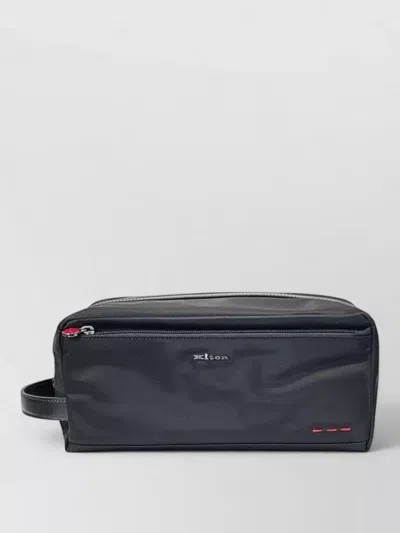 Kiton Rectangular Travel Case Front Pocket In Black