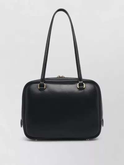 Jil Sander Medium Vision Leather Shoulder Bag In Black