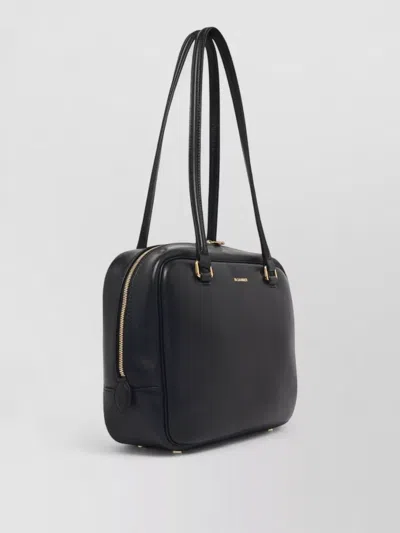 Jil Sander Medium Vision Leather Shoulder Bag In Black