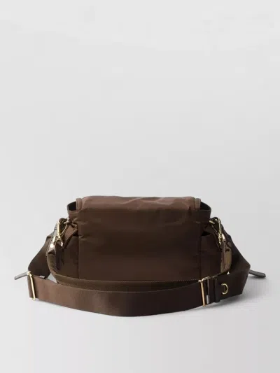 Prada Explore Medium Re Nylon Flap Belt Bag In Brown