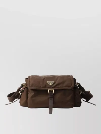 Prada Explore Medium Re Nylon Flap Belt Bag In Brown