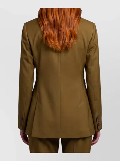 Max Mara Wool Jacket Notch Lapel Regular Fit In Green