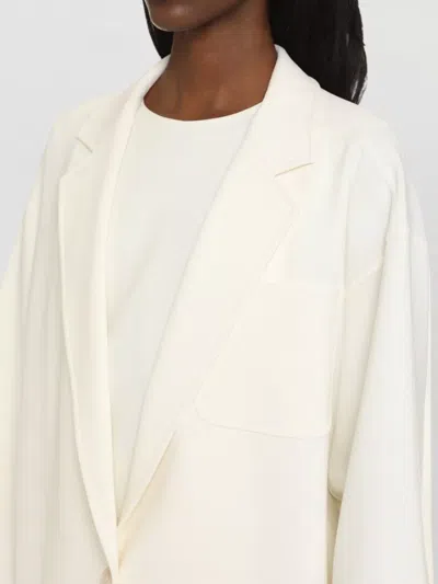 Max Mara Orlaya Virgin Wool Oversized Tailored Jacket In White