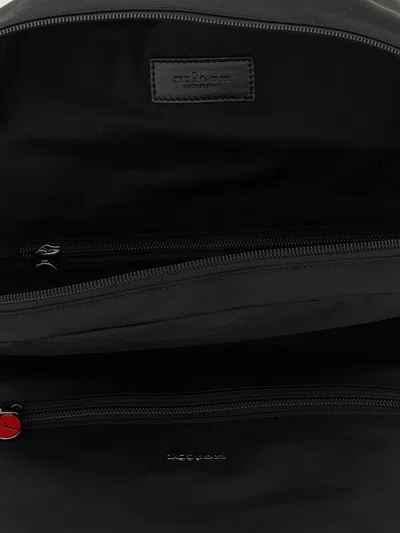 Kiton Logo Backpack Top Handle Adjustable Straps In Black