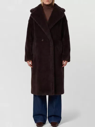 Max Mara Teddy Bear Alpaca Wool Oversized Coat In Brown