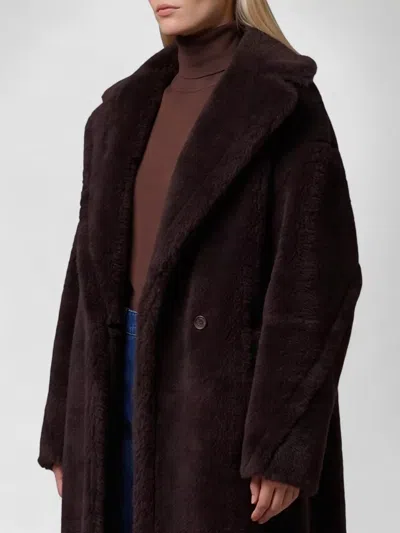 Max Mara Teddy Bear Alpaca Wool Oversized Coat In Brown