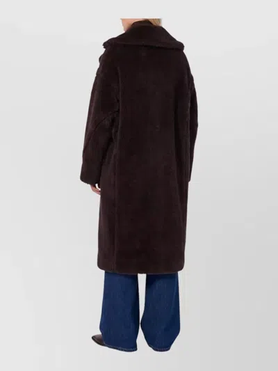Max Mara Teddy Bear Alpaca Wool Oversized Coat In Brown