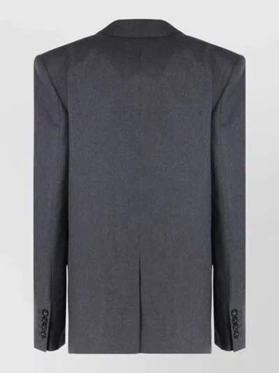 Stella Mccartney Single-breasted One-button Wool Jacket With Lapel Collar In Gray