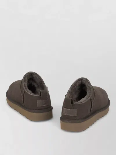 Ugg Classic Shearling-lined Suede Slip-on Flats In Brown
