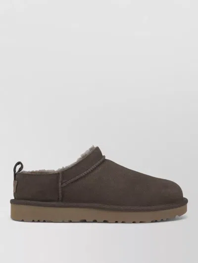 Ugg Classic Shearling-lined Suede Slip-on Flats In Brown