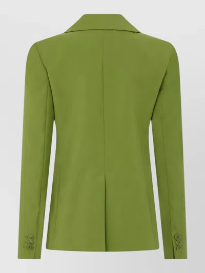 Weekend Max Mara Elegant Single-breasted Lapel Jacket With One-button Closure In Green
