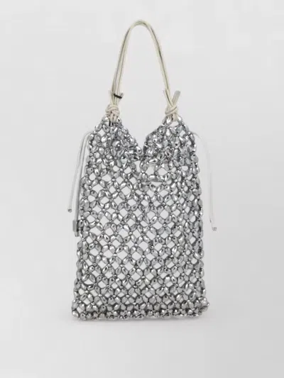 Staud Beach Bag Adjustable Straps Modern Texture In Gray