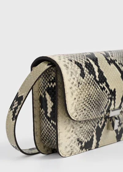 Totême T-lock Python-embossed Crossbody Black/ecru In Black/ecru