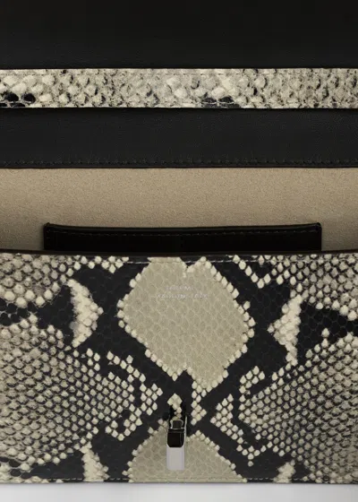 Totême T-lock Python-embossed Crossbody Black/ecru In Black/ecru